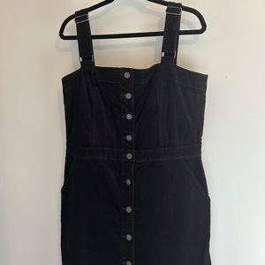 GAP Corduroy Black Overall Dress